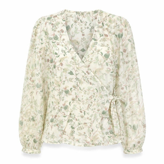 Rose+OIive Womens Multicoloured Floral Polyester Wrap Blouse Size S V-Neck