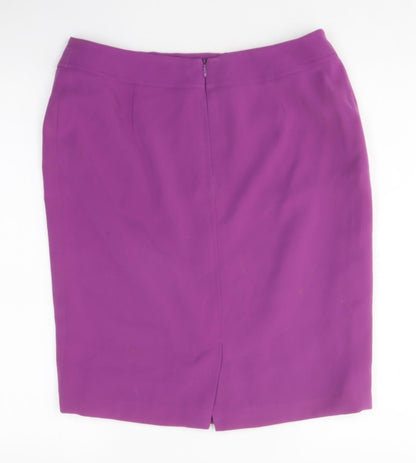 Julian Taylor Womens Purple Polyester A-Line Skirt Size 14 Zip