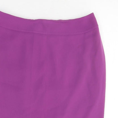 Julian Taylor Womens Purple Polyester A-Line Skirt Size 14 Zip