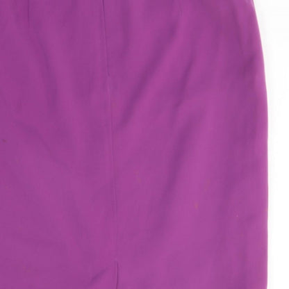 Julian Taylor Womens Purple Polyester A-Line Skirt Size 14 Zip