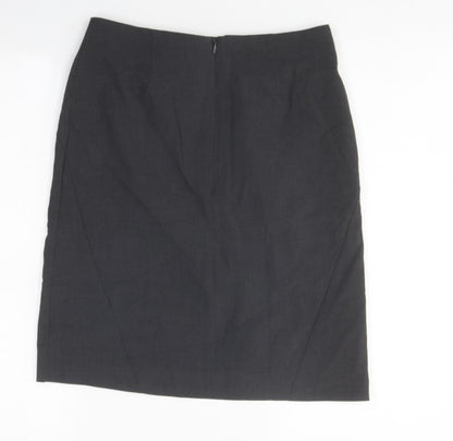 Marks and Spencer Womens Grey Polyester Mini Skirt Size 8 Zip