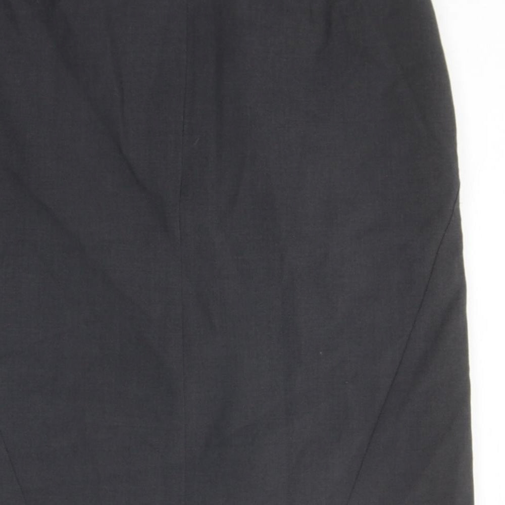 Marks and Spencer Womens Grey Polyester Mini Skirt Size 8 Zip