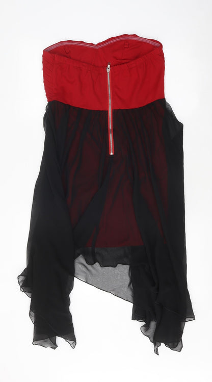 Izabel Womens Red Polyester Bodycon Size 10 Sweetheart Zip