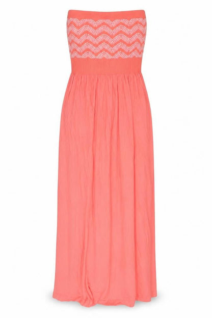 Ocean Club Womens Orange Geometric Polyester Maxi Size M Off the Shoulder Pullover