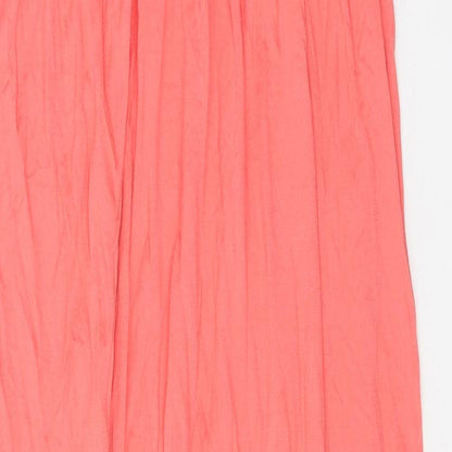 Ocean Club Womens Orange Geometric Polyester Maxi Size M Off the Shoulder Pullover