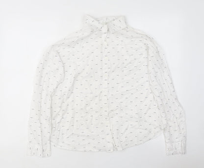 Mens UK Size M Pigment White  Button-Up Long Sleeve Casual Shirt