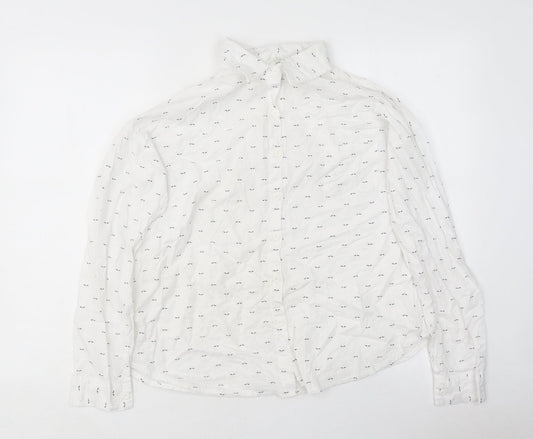 Mens UK Size M Pigment White  Button-Up Long Sleeve Casual Shirt