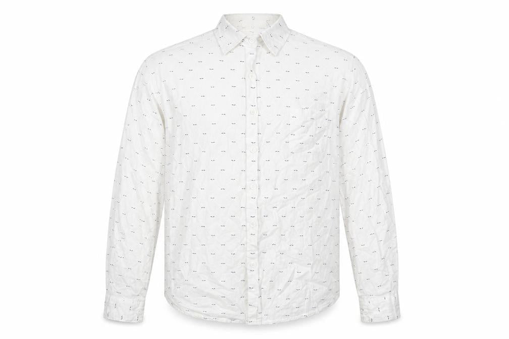 Mens UK Size M Pigment White  Button-Up Long Sleeve Casual Shirt