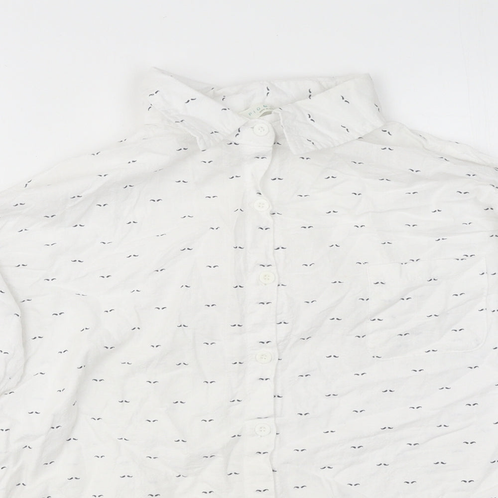 Mens UK Size M Pigment White  Button-Up Long Sleeve Casual Shirt