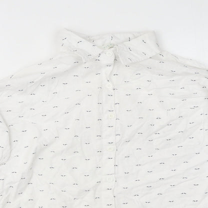 Mens UK Size M Pigment White  Button-Up Long Sleeve Casual Shirt