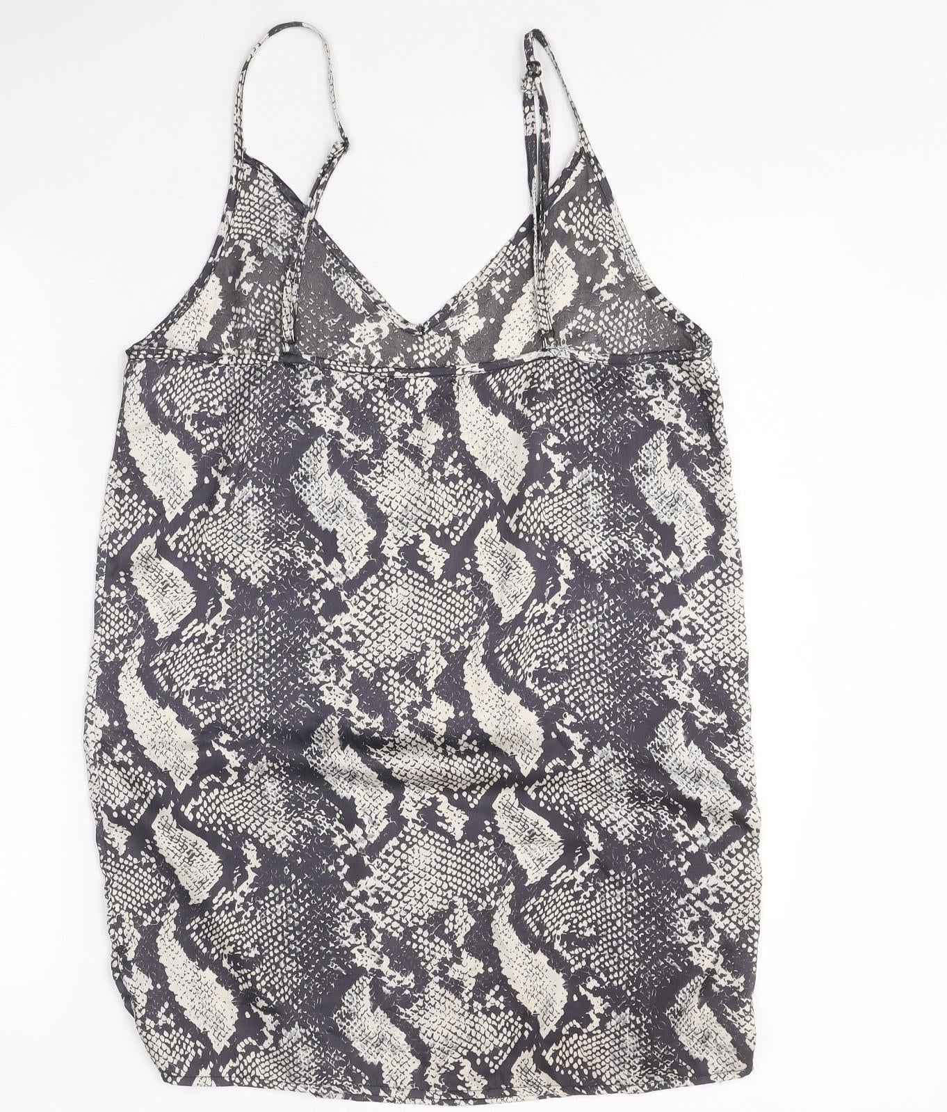 Missguided Womens Multicoloured Animal Print Polyester Camisole Tank Size 10 V-Neck - Snake Pattern