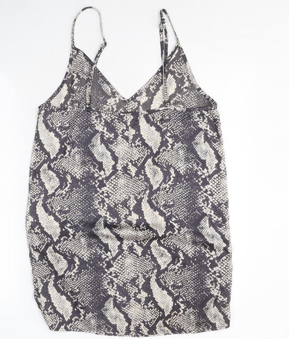 Missguided Womens Multicoloured Animal Print Polyester Camisole Tank Size 10 V-Neck - Snake Pattern