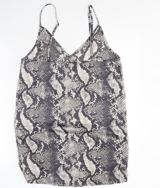 Missguided Womens Multicoloured Animal Print Polyester Camisole Tank Size 10 V-Neck - Snake Pattern