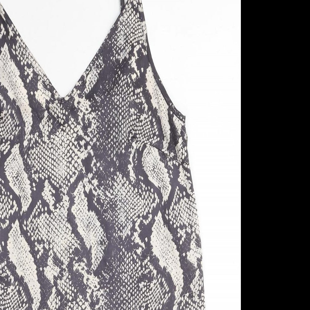 Missguided Womens Multicoloured Animal Print Polyester Camisole Tank Size 10 V-Neck - Snake Pattern