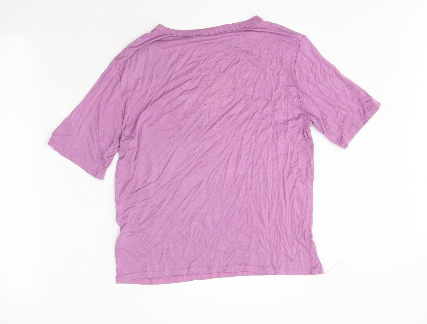 Boohoo Womens Purple Polyester Basic T-Shirt Size S Round Neck - Girl Gang