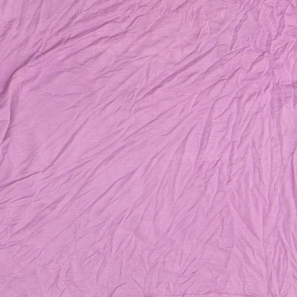 Boohoo Womens Purple Polyester Basic T-Shirt Size S Round Neck - Girl Gang