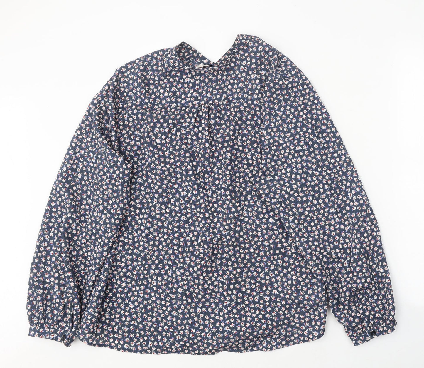 Womens UK Size 8 Classic Blue Basic Button-Up