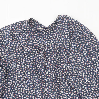 Womens UK Size 8 Classic Blue Basic Button-Up