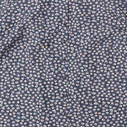 Womens UK Size 8 Classic Blue Basic Button-Up