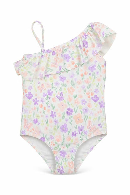 Matalan Girls White Floral Polyester Leotard One-Piece Size 2-3 Years Pullover