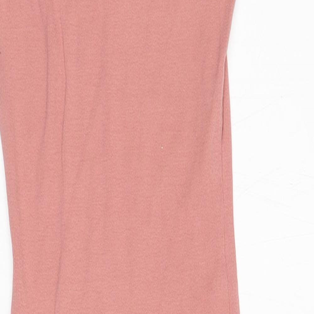 Atmosphere Womens Pink Cotton Bodycon Size 8 Scoop Neck Pullover