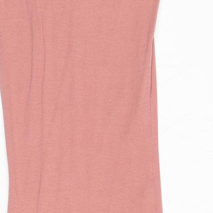 Atmosphere Womens Pink Cotton Bodycon Size 8 Scoop Neck Pullover