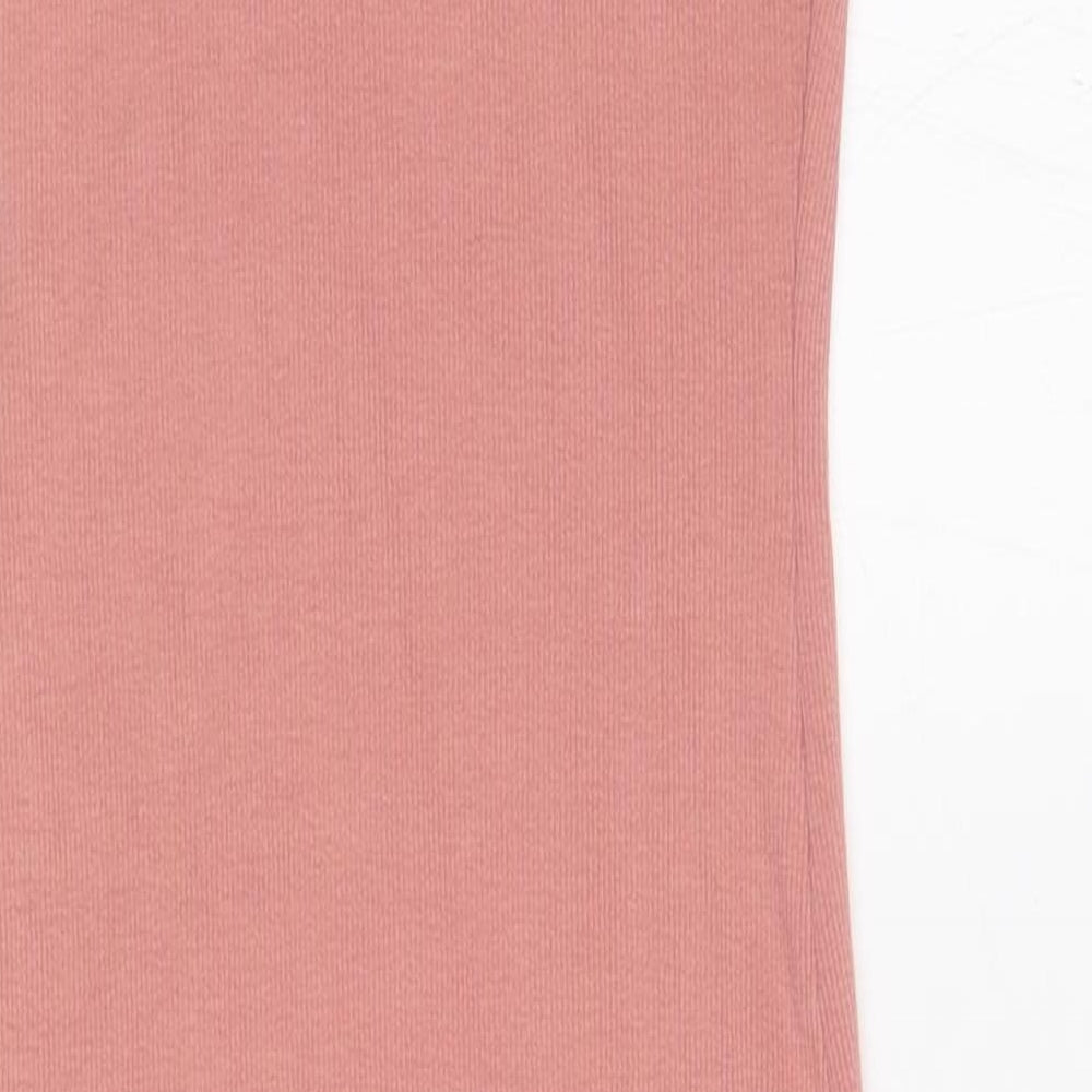Atmosphere Womens Pink Cotton Bodycon Size 8 Scoop Neck Pullover
