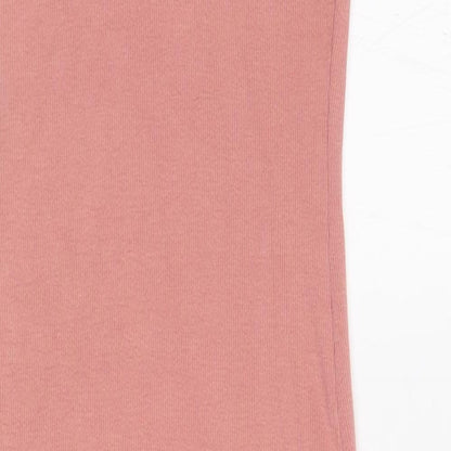 Atmosphere Womens Pink Cotton Bodycon Size 8 Scoop Neck Pullover