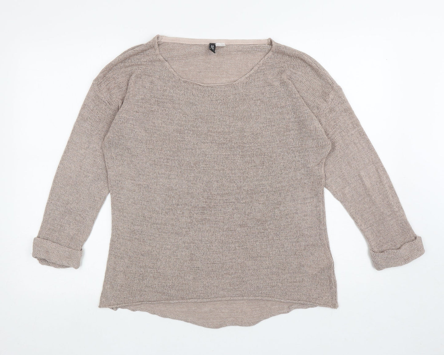 Womens UK Size S Divided Brown Pullover Jumper