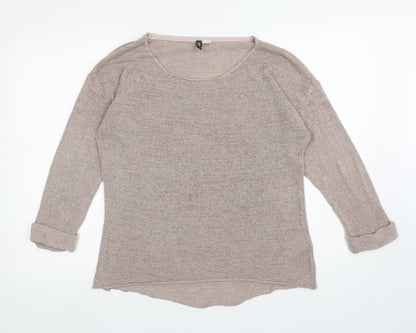 Womens UK Size S Divided Brown Pullover Jumper
