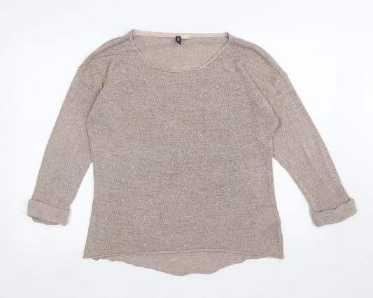 Womens UK Size S Divided Brown Pullover Jumper