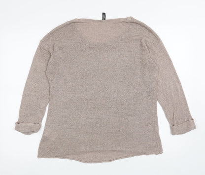Womens UK Size S Divided Brown Pullover Jumper
