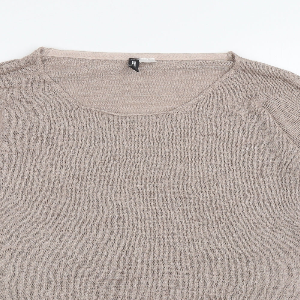 Womens UK Size S Divided Brown Pullover Jumper