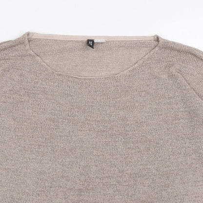 Womens UK Size S Divided Brown Pullover Jumper