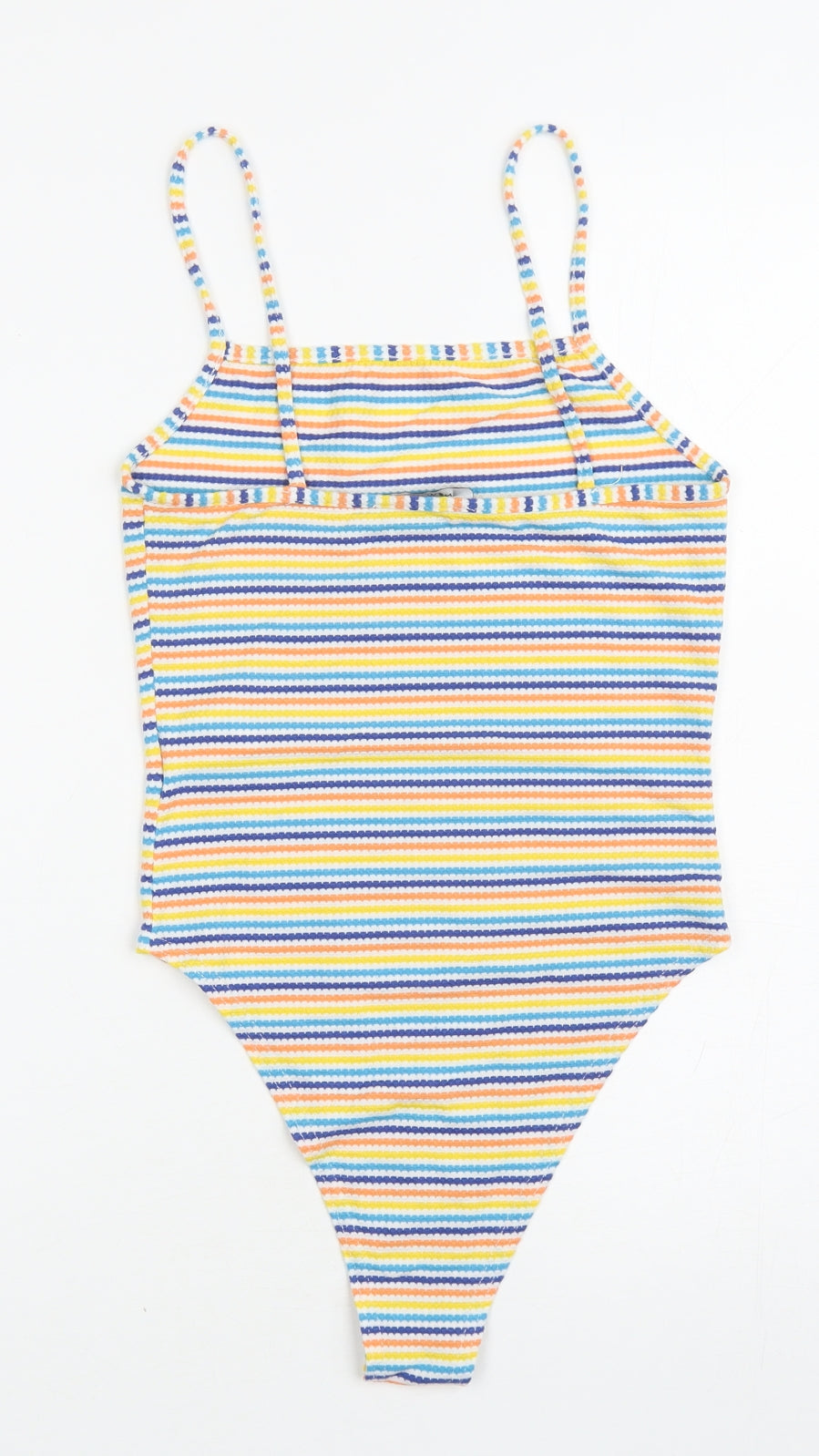 New Look Womens Multicoloured Striped Polyester Leotard One-Piece Size 8 L10 in Snap