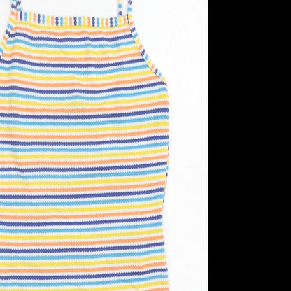 New Look Womens Multicoloured Striped Polyester Leotard One-Piece Size 8 L10 in Snap