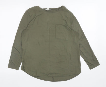 Womens UK Size S H&M Green Basic T-Shirt