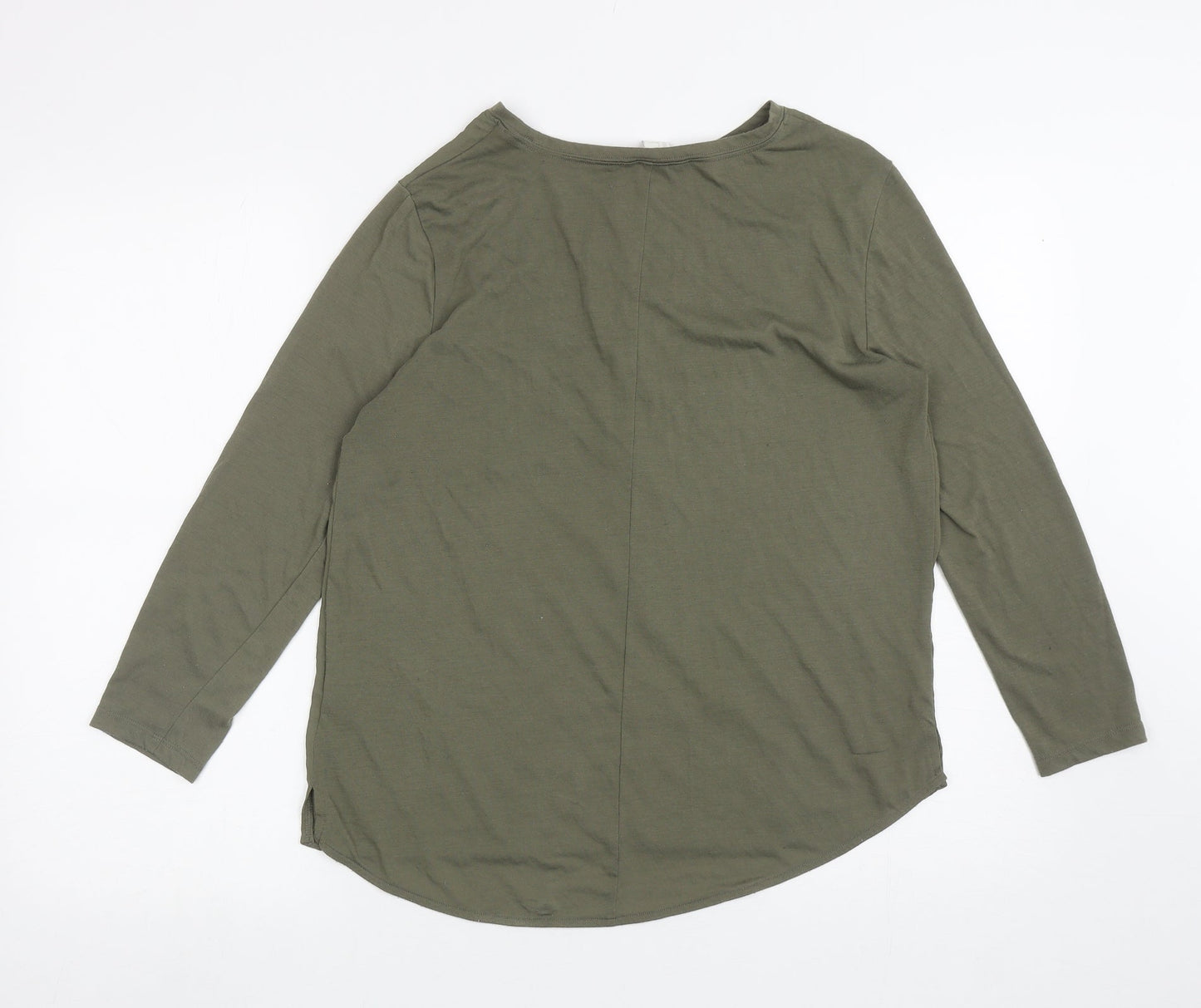 Womens UK Size S H&M Green Basic T-Shirt