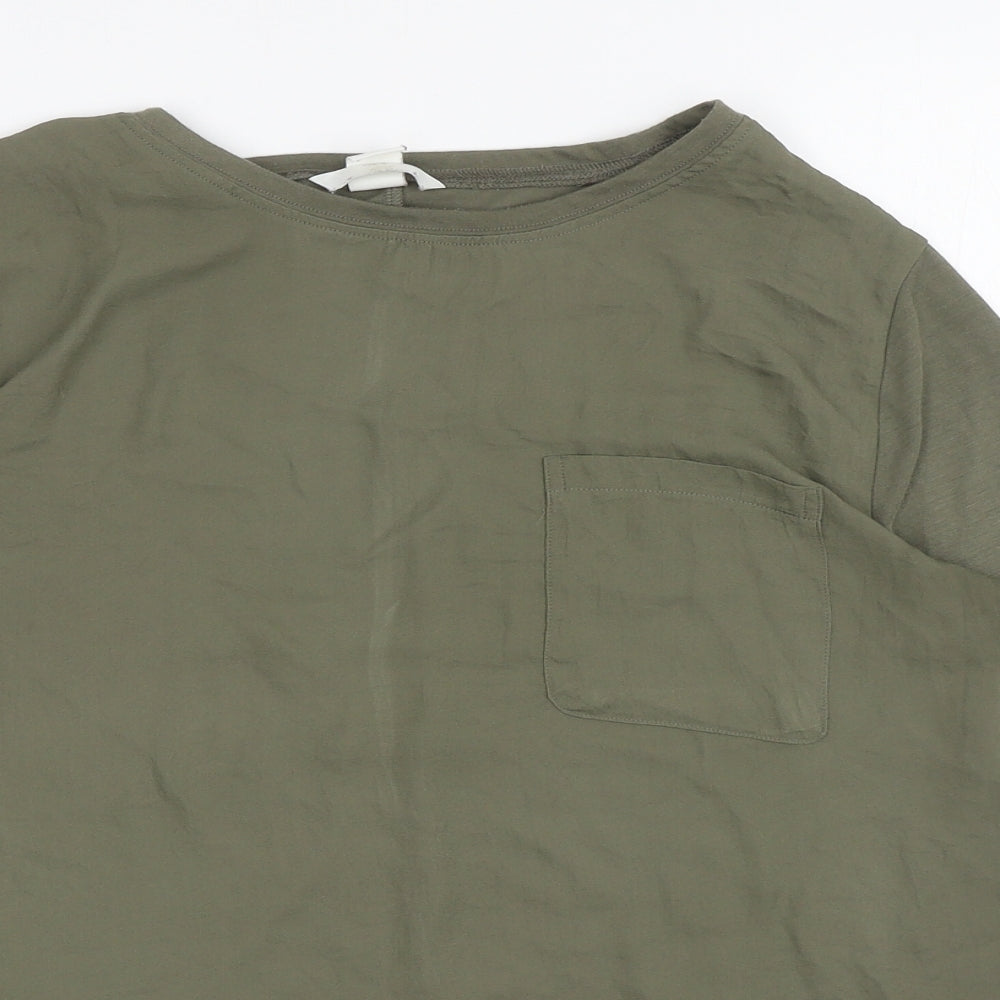 Womens UK Size S H&M Green Basic T-Shirt
