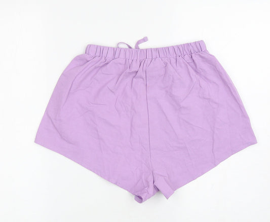 SheIn Womens Purple Polyester Sweat Shorts Size S L3 in Regular Drawstring