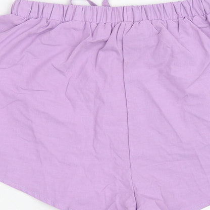 SheIn Womens Purple Polyester Sweat Shorts Size S L3 in Regular Drawstring