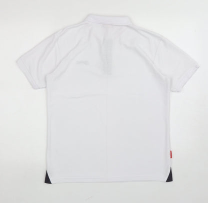Slazenger Mens White Polyester Polo Size XS Collared Button