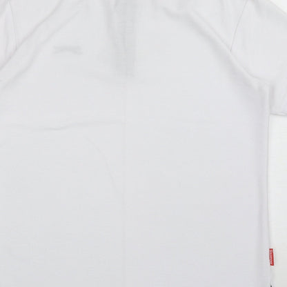 Slazenger Mens White Polyester Polo Size XS Collared Button