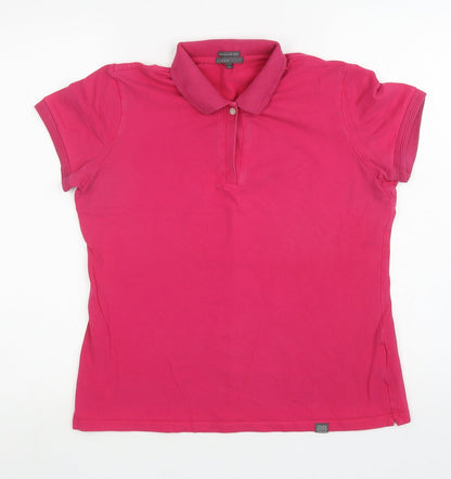 Geox Womens Pink Cotton Basic Polo Size L Collared