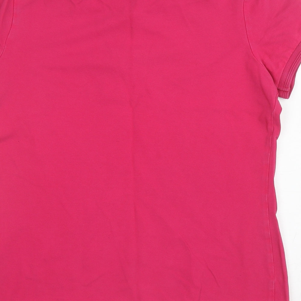 Geox Womens Pink Cotton Basic Polo Size L Collared