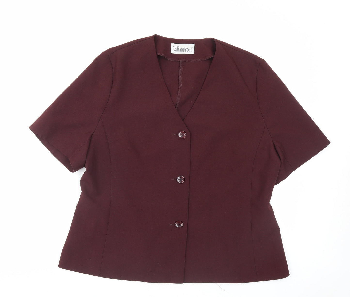 Womens UK Size 18 Slimma Purple Basic Button-Up