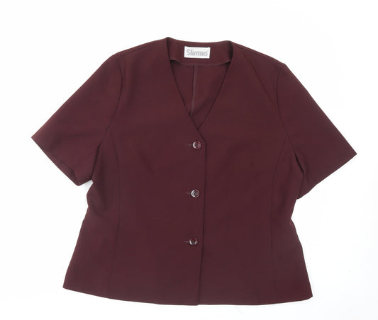 Womens UK Size 18 Slimma Purple Basic Button-Up