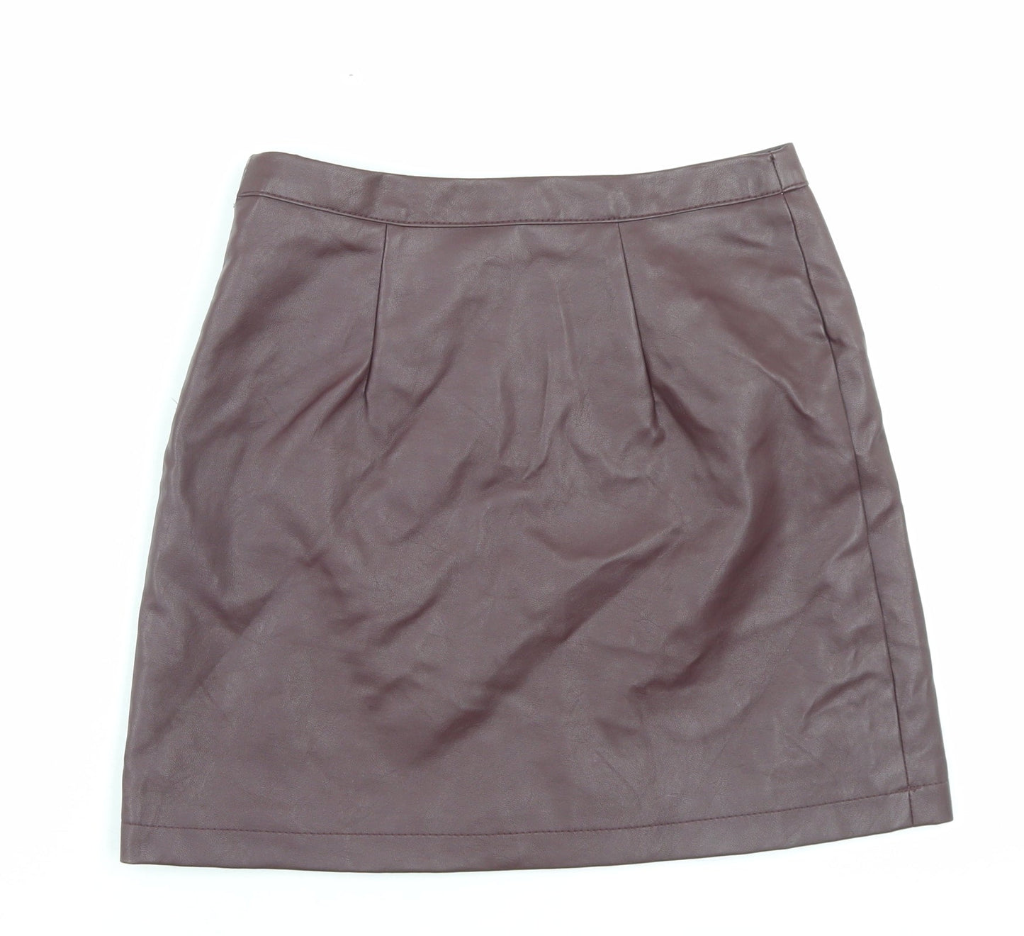 Primark Womens Purple Polyurethane A-Line Skirt Size 8 Zip