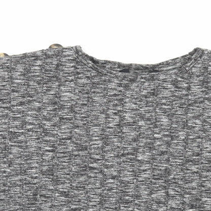 F&F Womens Grey Viscose Cropped T-Shirt Size 22 Crew Neck