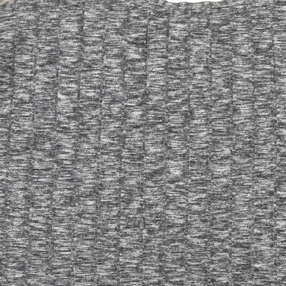 F&F Womens Grey Viscose Cropped T-Shirt Size 22 Crew Neck